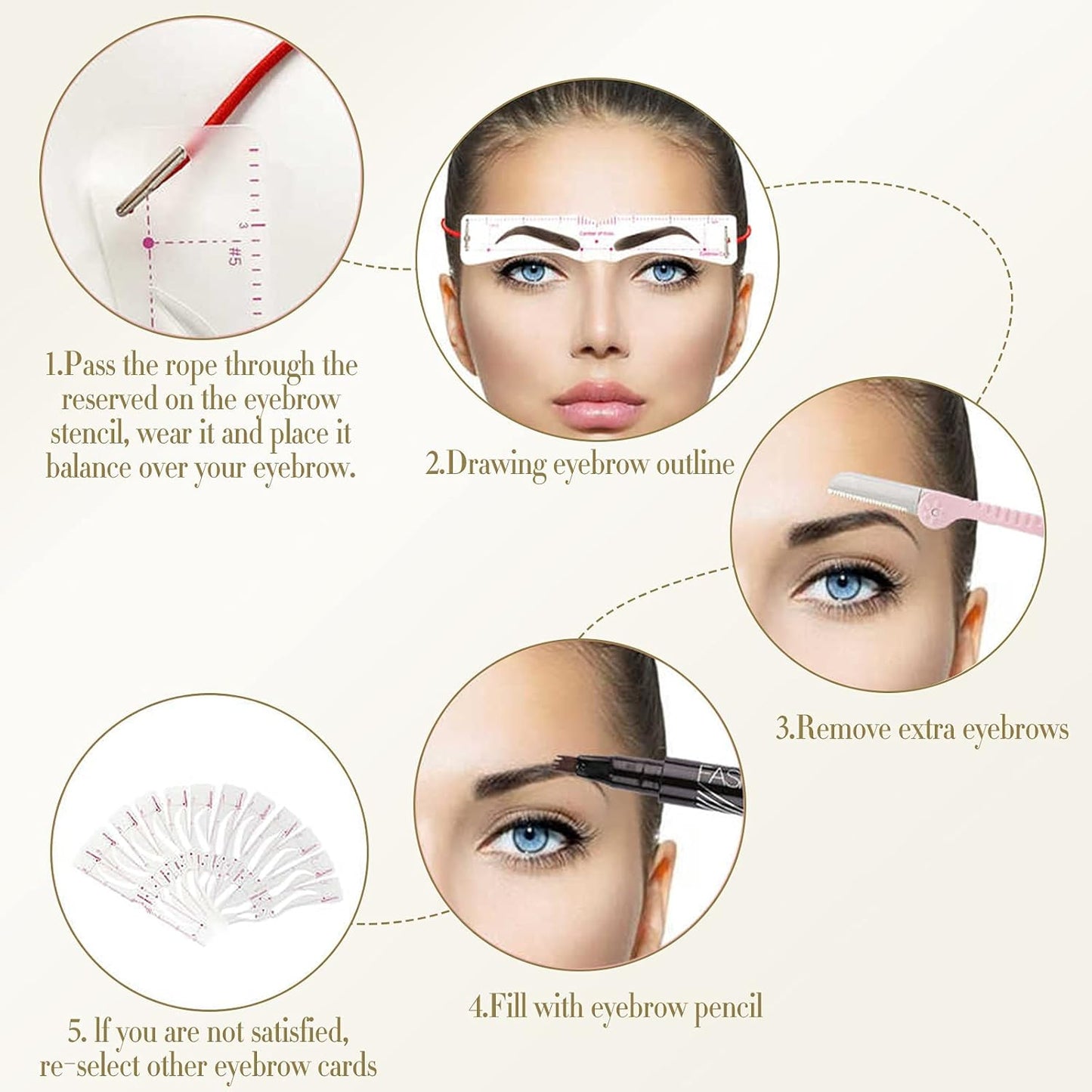 ShapeBrow™ – Wenkbrauwsjablonen Set met 12 Stijlen & Precisietrimmer