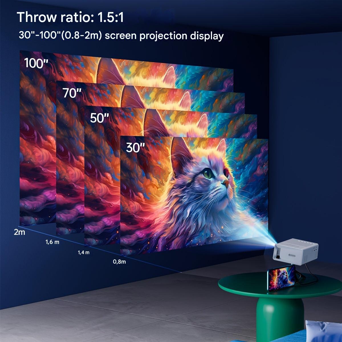 Mini Beamer draagbaar 3000 Lumen – HDMI USB Projector voor Thuisbioscoop