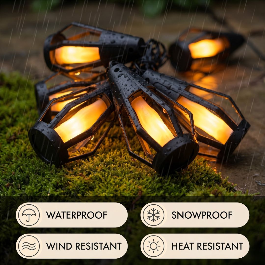FlameGlow – Op zonne-energie werkende LED-lichtsnoer met vlameffect | 50% korting