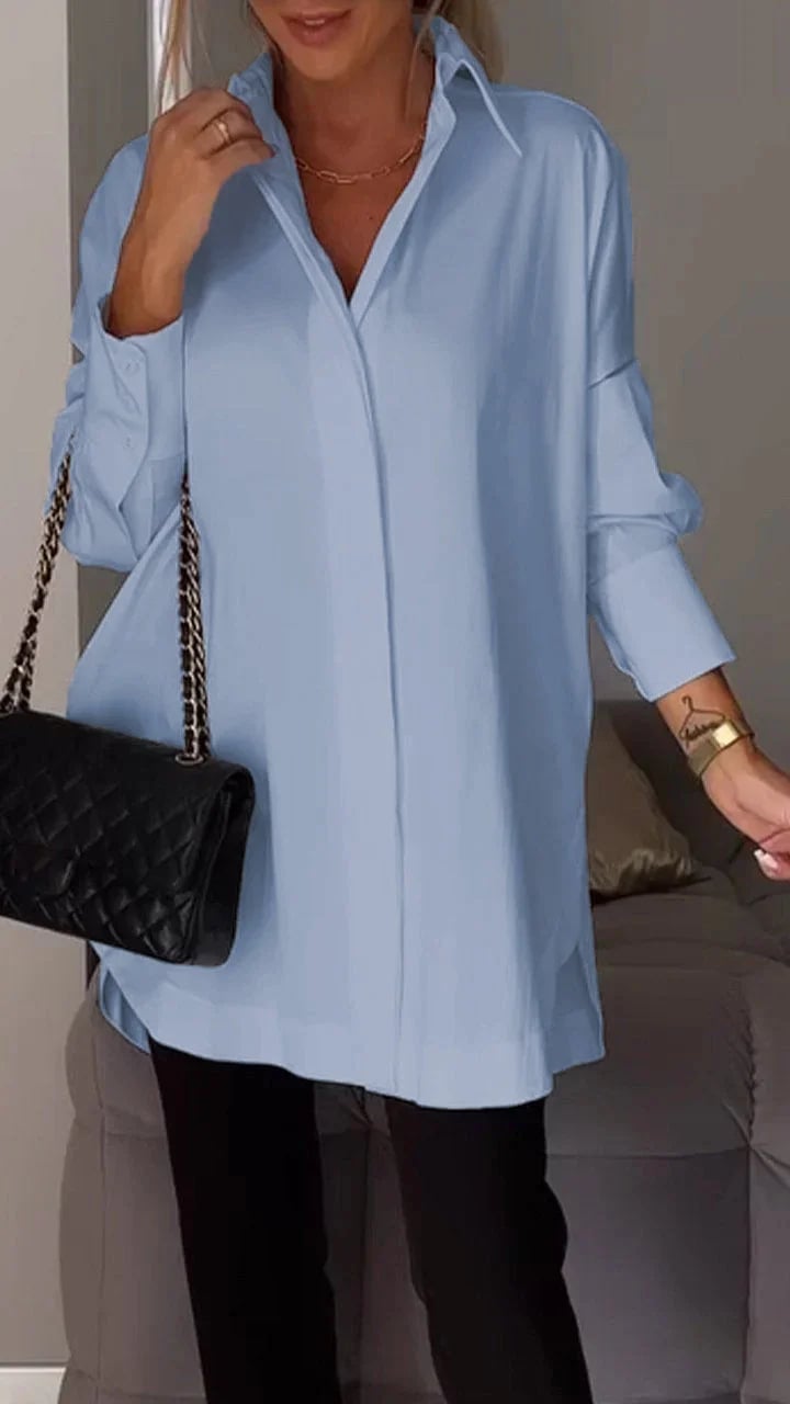 Hillary™ - Lange polo blouse [50% korting]
