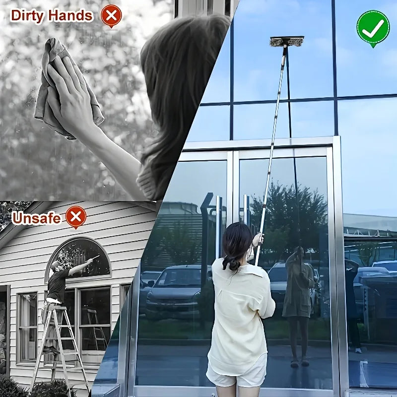 SkyReach™ Telescoopstang Raamreiniger – Streepvrij tot 4,45 m [1+1 Gratis]