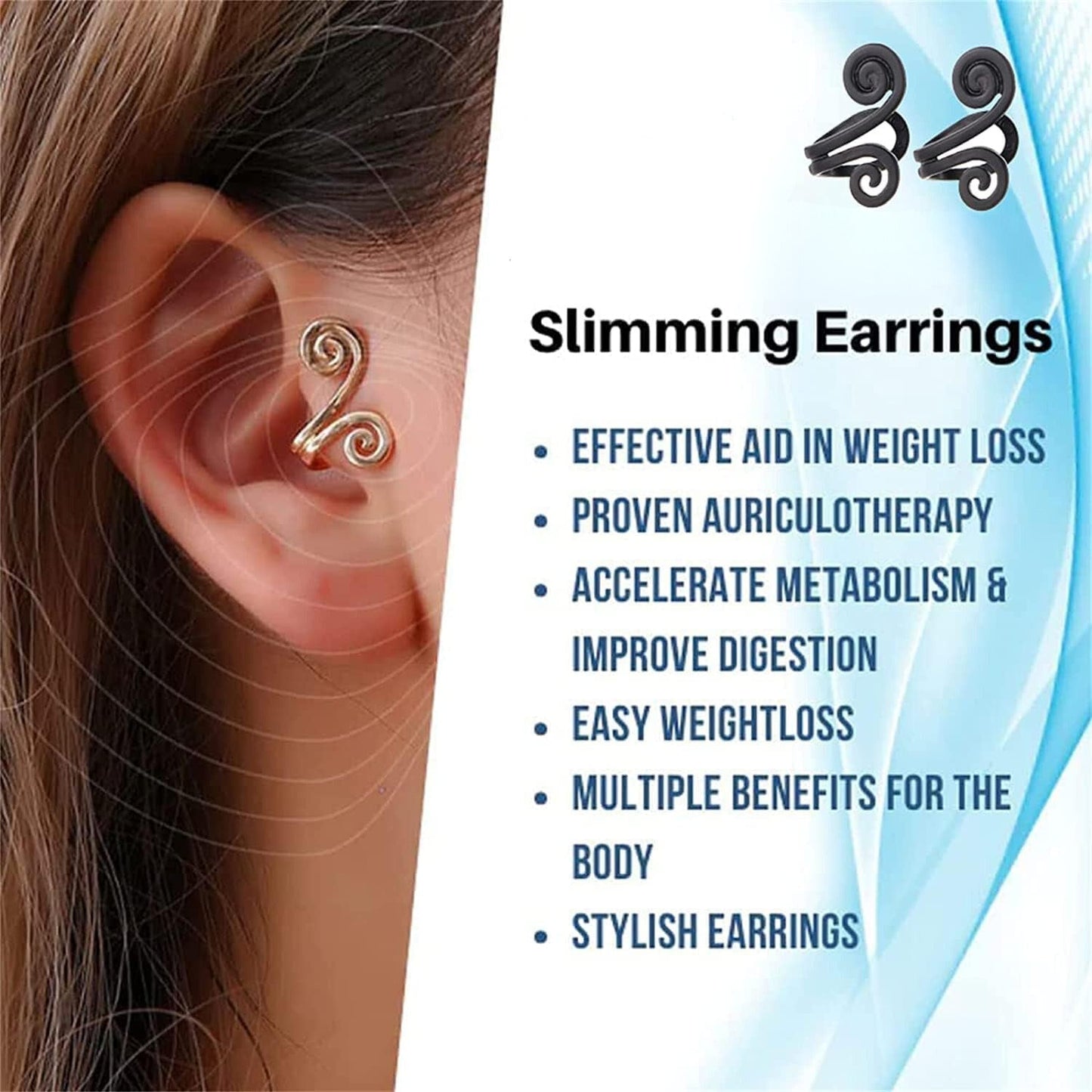 SlimEarrings™ – Acupressuur Afslank Oorbellen voor natuurlijke, zachte & effectieve ondersteuning [1 + 1 Gratis]