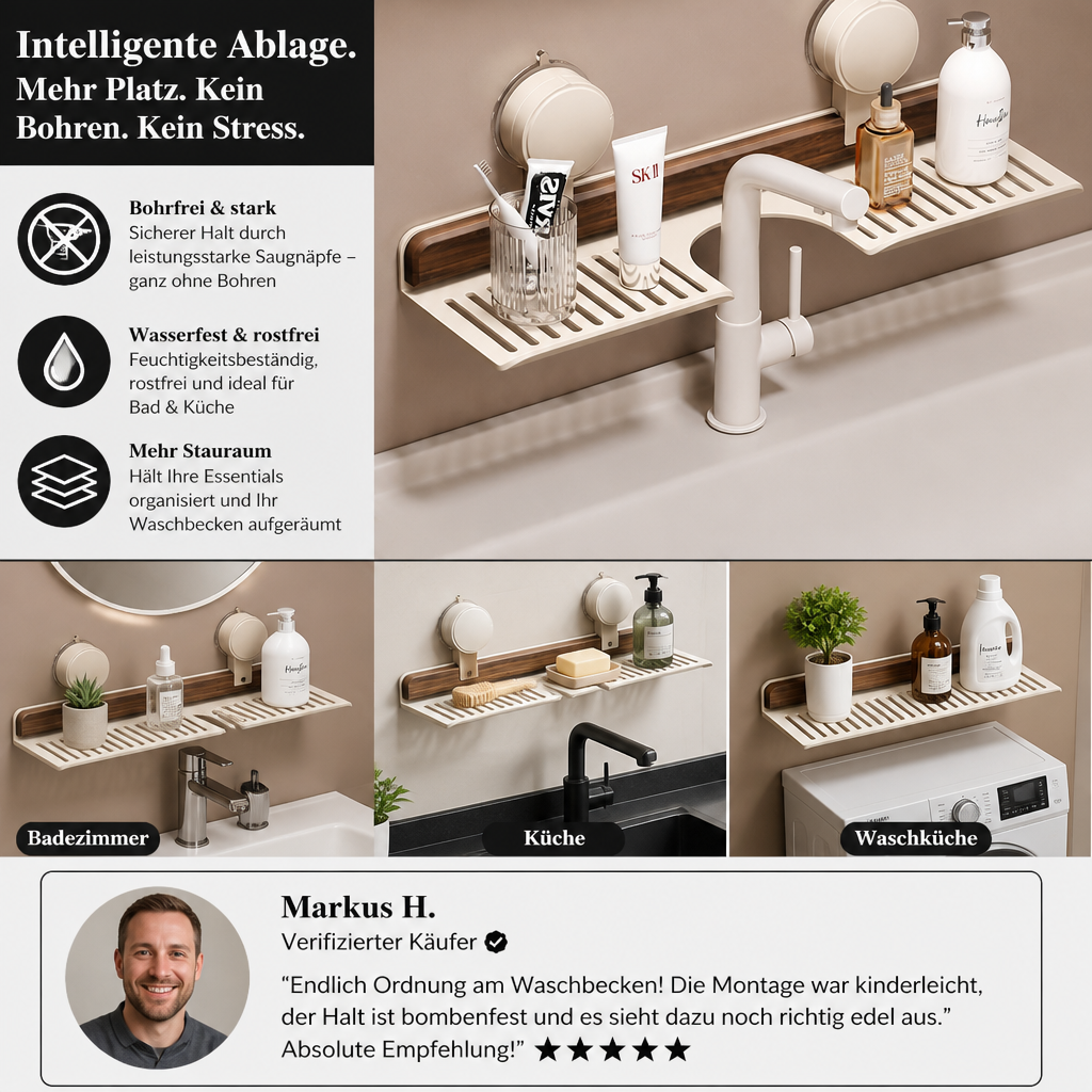 BathShelf – Meer opbergruimte in de badkamer zonder boren | 50% korting