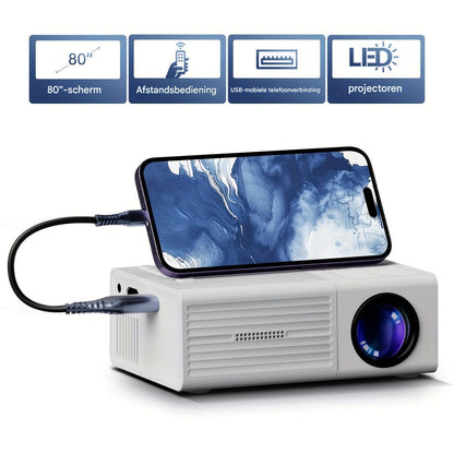 Mini Beamer draagbaar 3000 Lumen – HDMI USB Projector voor Thuisbioscoop