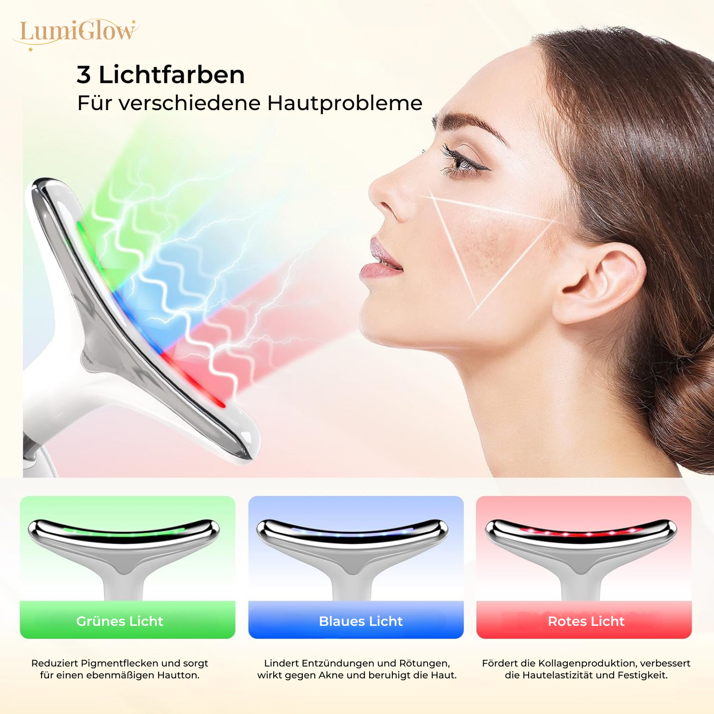 LumiGlow – EMS Anti-Rimpel Apparaat met LED-lichttherapie & Warmtefunctie