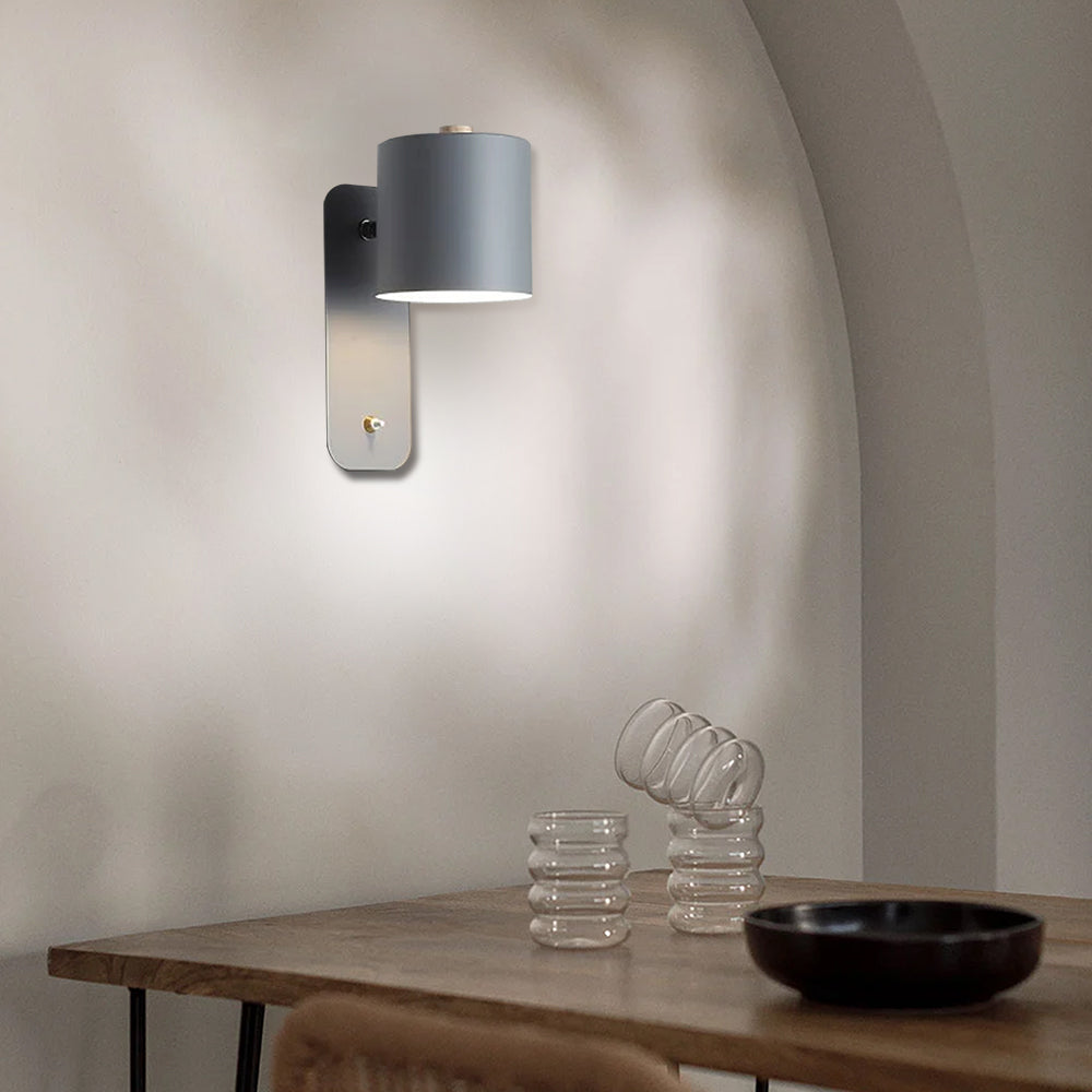 Zwenkbare cilindrische wandlamp met 180° rotatie voor leeslicht