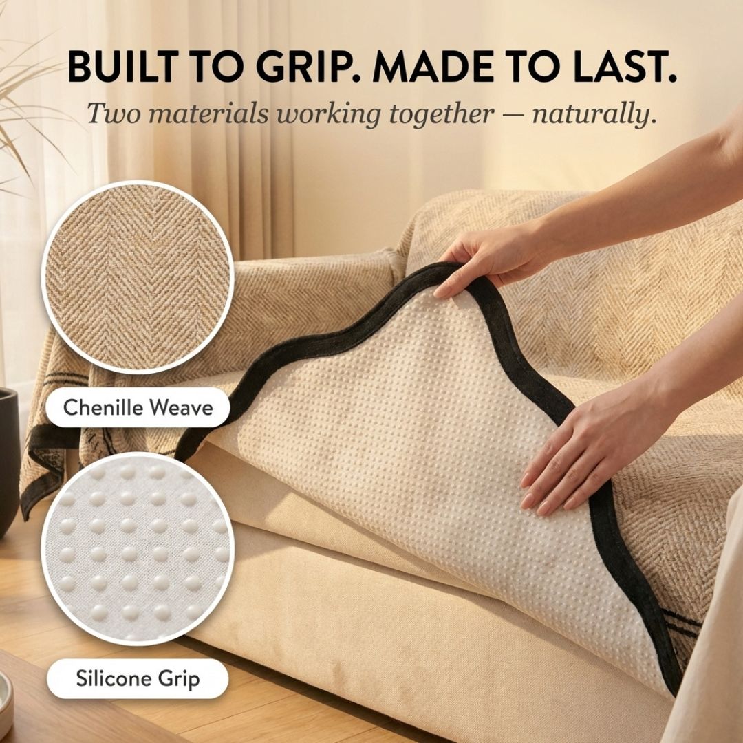 GripLuxe – Sofabekleding die gewoon op zijn plaats blijft [50% korting]
