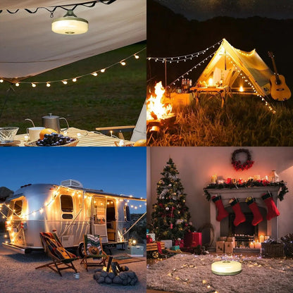 4-in-1 Kampeerlamp met RGB-licht, Zaklamp en Powerbank