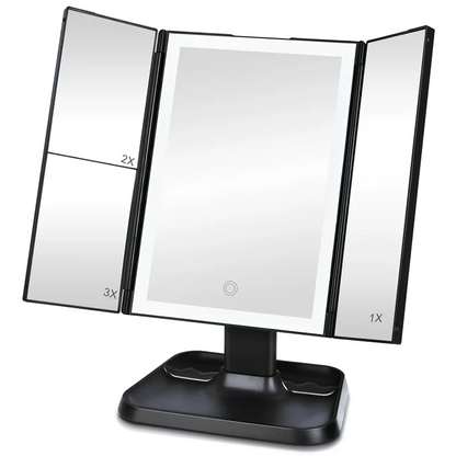 LumiGlora™ – Opklapbare LED-spiegel met 3 panelen voor een nauwkeurige en perfecte make-up [50% Korting]
