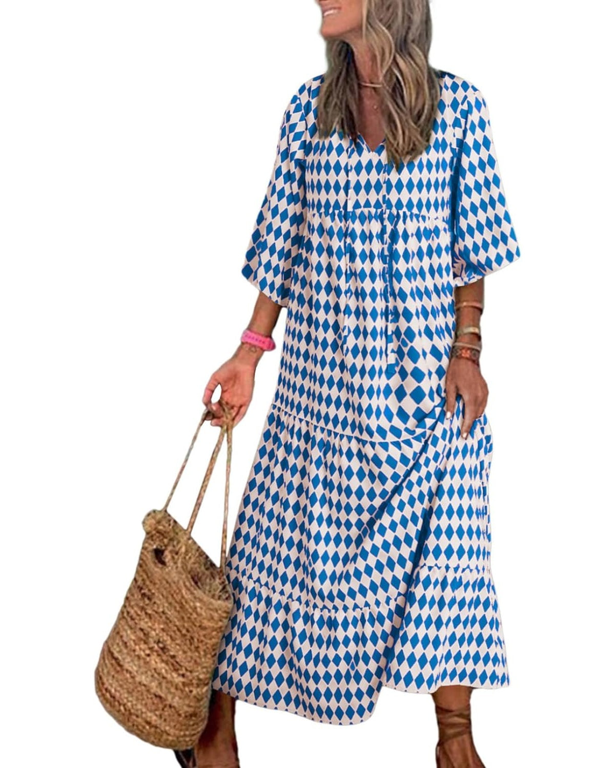 50% Korting | Stella™ – Dames Maxi-jurk met Pofmouwen [Laatste dag korting]