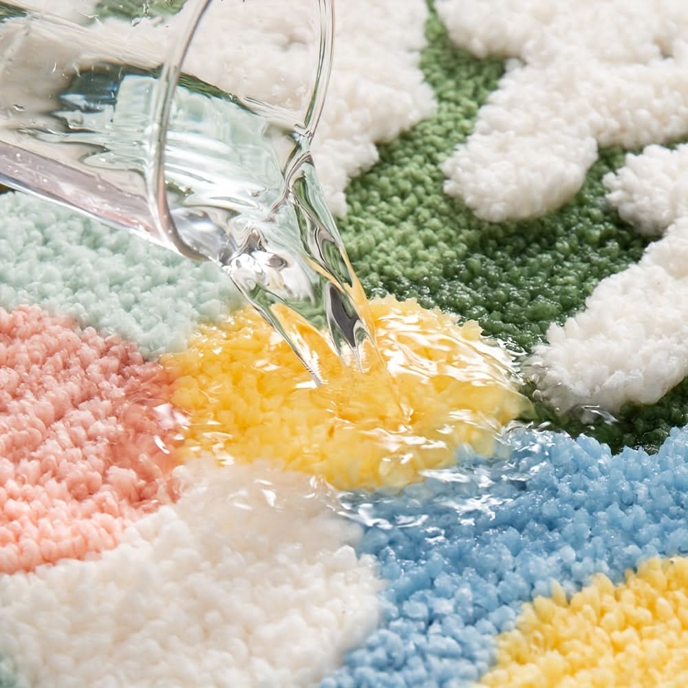 Absorberende badmat met bloemenpatroon – antislip & zacht