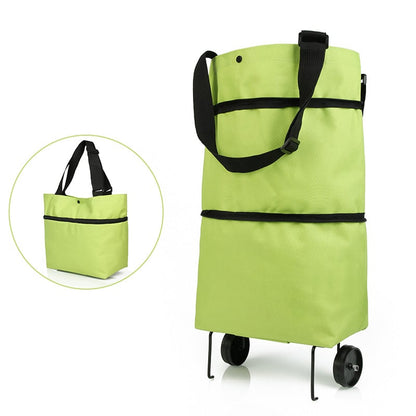 TravelBag™ - 2-in-1 boodschappentrolley / opvouwbare groene tas [50% Korting]