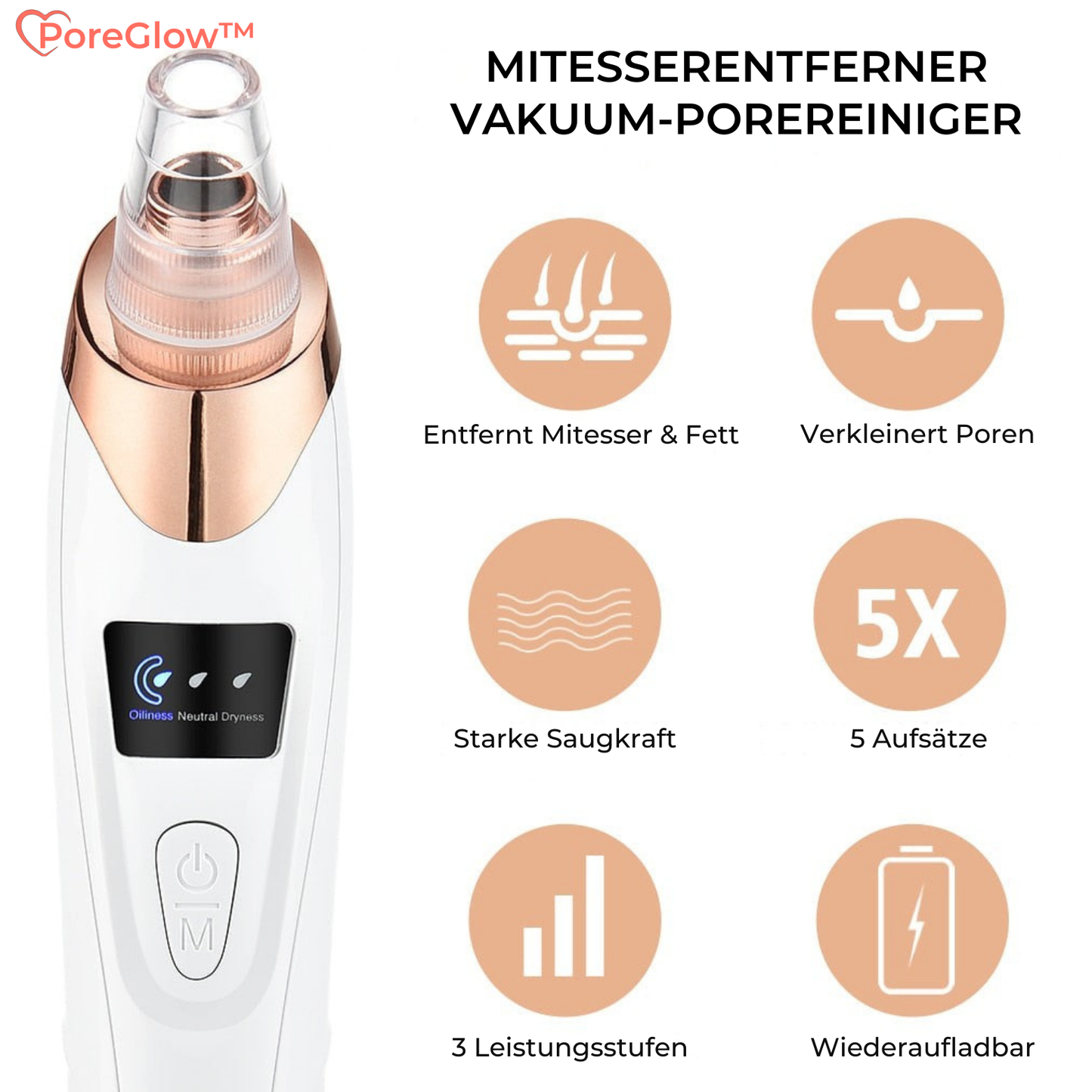 PoreGlow™ – Blackhead Verwijderaar Set voor Diepe Porenreiniging