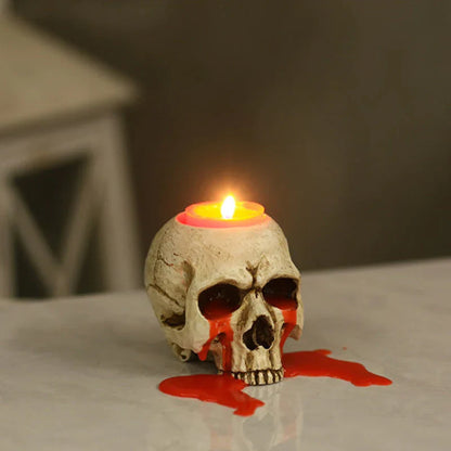 Kaarsenhouder van hars – Schedel decoratie voor Halloween & Gothic