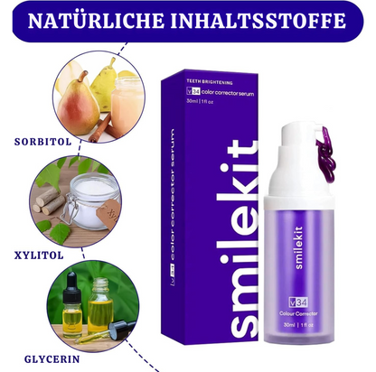 HeroSmile™ – Kleuren­correctieserum & paarse tandpasta voor stralend witte tanden [1 + 1 Gratis]