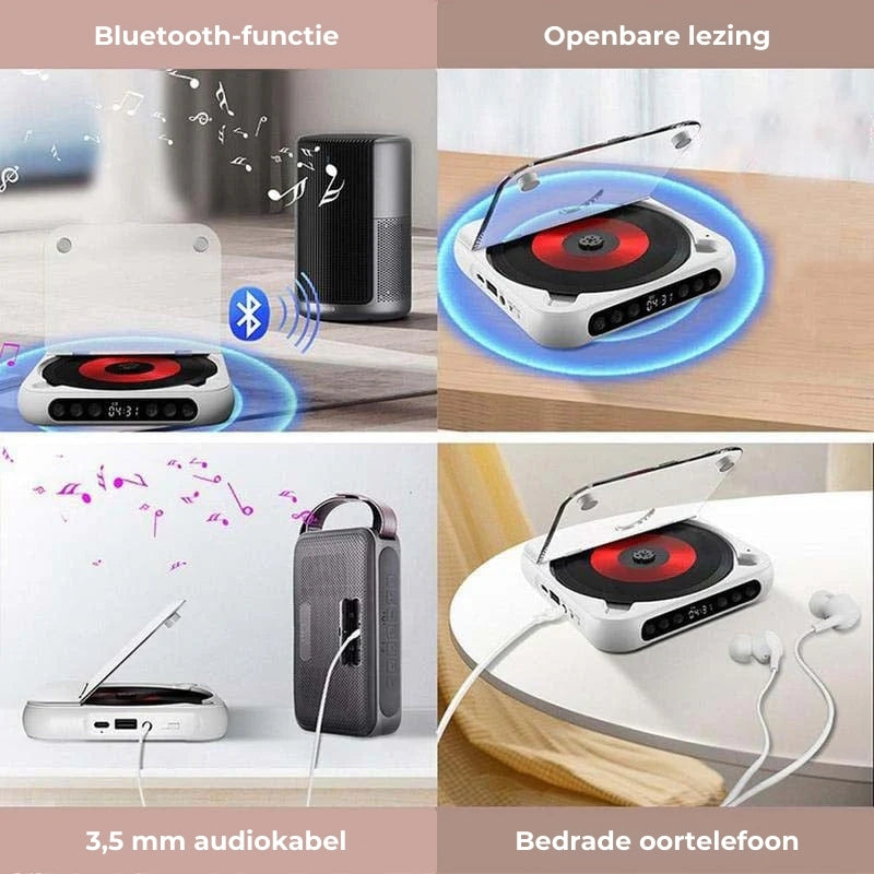 EveryMusic™ – Draagbare CD-speler met Bluetooth | Kristalhelder Geluid