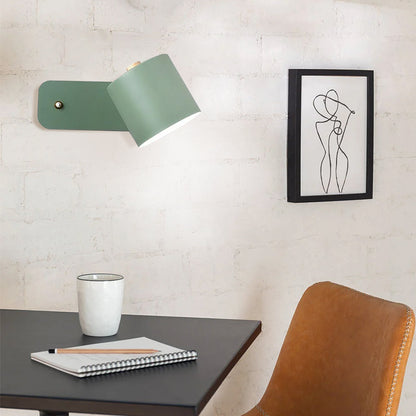 Zwenkbare cilindrische wandlamp met 180° rotatie voor leeslicht
