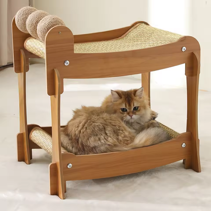 PawVilla™ – 2-laagse kattenkrabpaal, luxe rustplek & stijlvol krabmeubel voor katten [50% Korting]