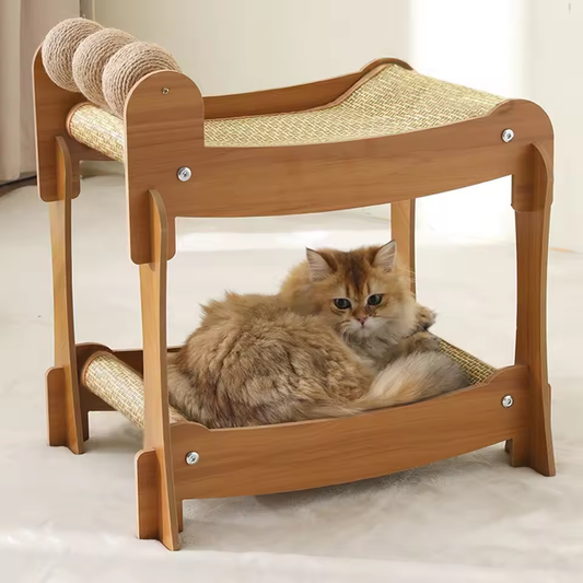PawVilla™ – 2-laagse kattenkrabpaal, luxe rustplek & stijlvol krabmeubel voor katten [50% Korting]