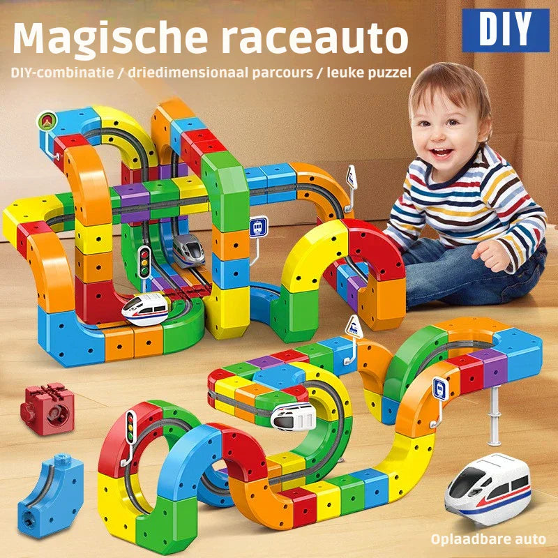 CubeTrack™ – Magnetische DIY-spoorbaan | Educatief Speelgoed Vanaf 3 Jaar