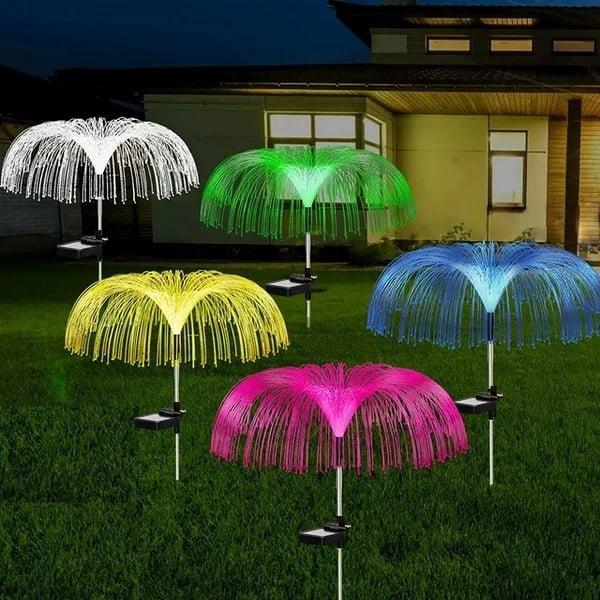 LumaJelly™ – Solar Tuinverlichting Kwallenvorm met Glasvezel Lichteffect
