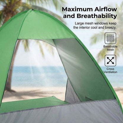 BeachCover™ Pop-Up Strandtent – 98% UV-bescherming voor het hele gezin