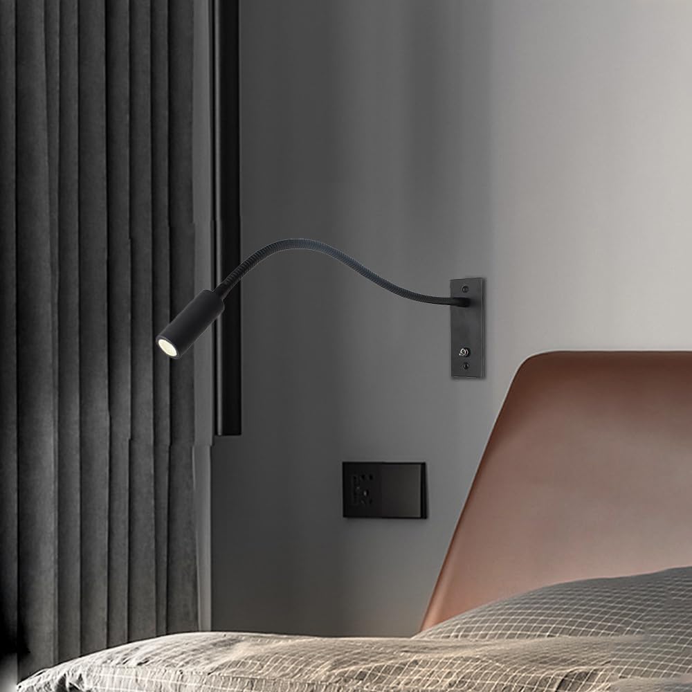 Wandleeslamp met flexibele arm en drie lichtkleuren