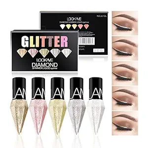 DiamondGlam™ Vloeibare Eyeliner – Waterproof met Parelglans Effect