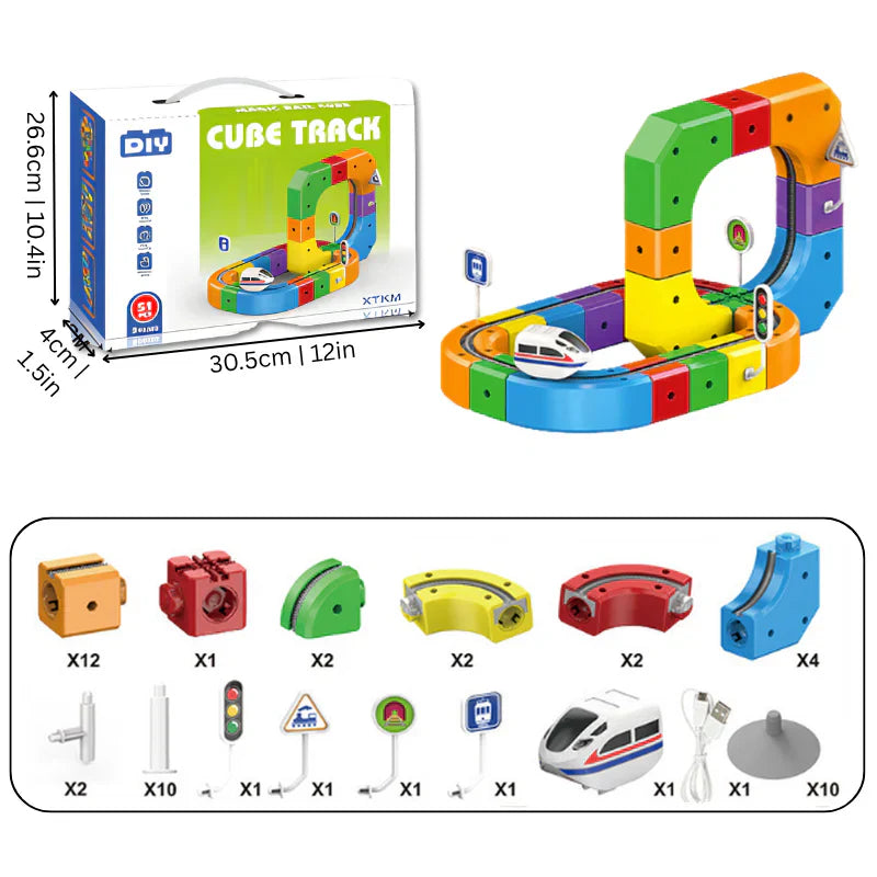 CubeTrack™ – Magnetische DIY-spoorbaan | Educatief Speelgoed Vanaf 3 Jaar