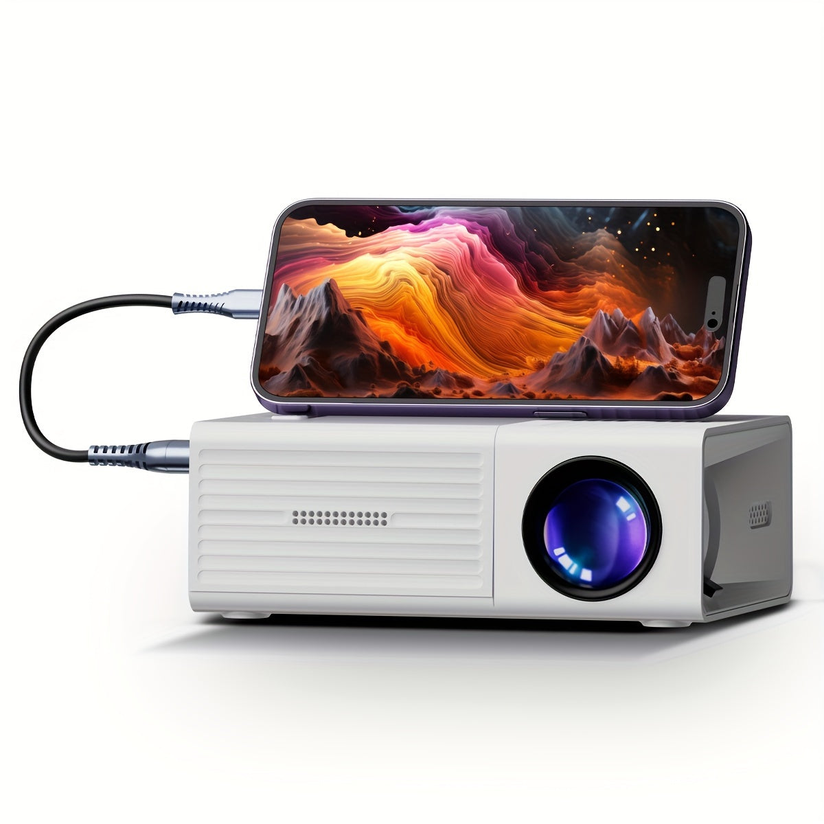Mini Beamer draagbaar 3000 Lumen – HDMI USB Projector voor Thuisbioscoop