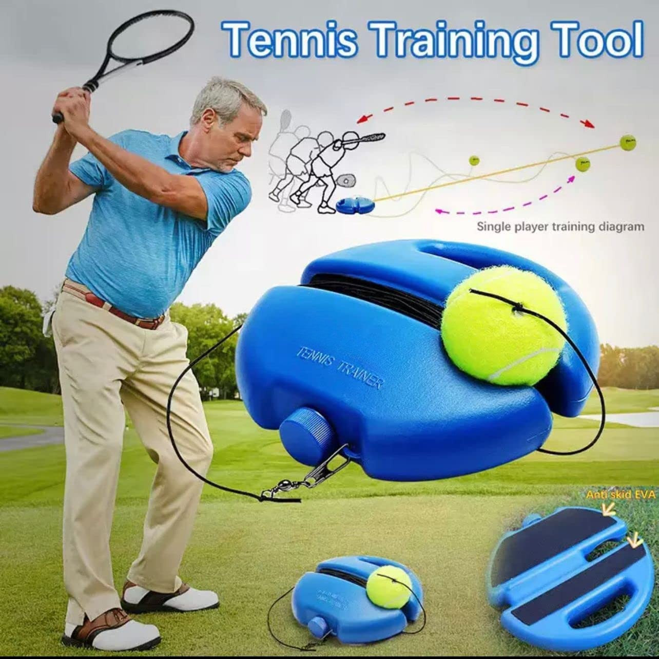 SoloRally™ – Tennis Trainer voor effectieve training zonder partner en verbetering van techniek [50% Korting]