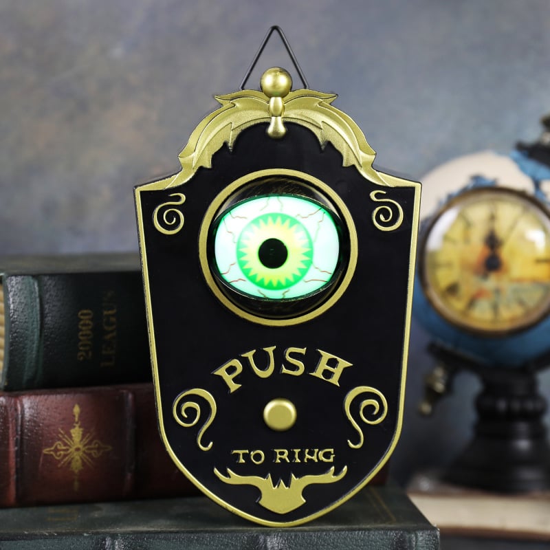 Geanimeerde LED-deurbel met oplichtend oog voor Halloween