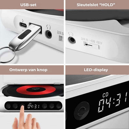 EveryMusic™ – Draagbare CD-speler met Bluetooth | Kristalhelder Geluid