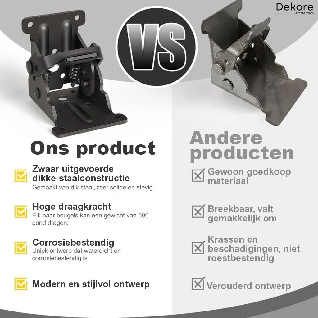 FoldClamp™ - Opvouwbare heavy-duty hoekbeugels met vergrendelingsmechanisme [1 + 1 Gratis]