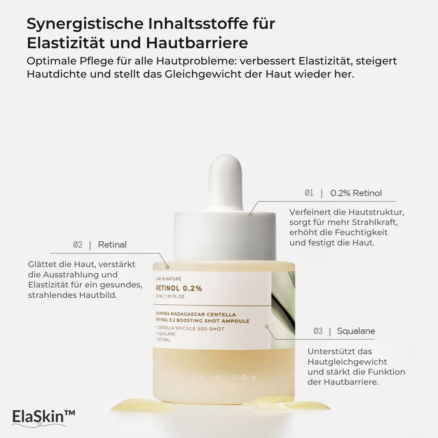 ElaSkin™ – Centella-Retinol-Boosting-Ampulle 30ml voor intensieve en regenererende huidverzorging [50% Korting]