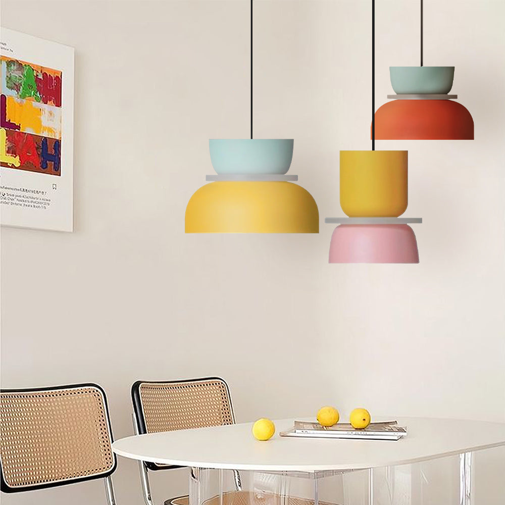 Noordse hanglamp met kleurblok-design voor moderne ruimtes