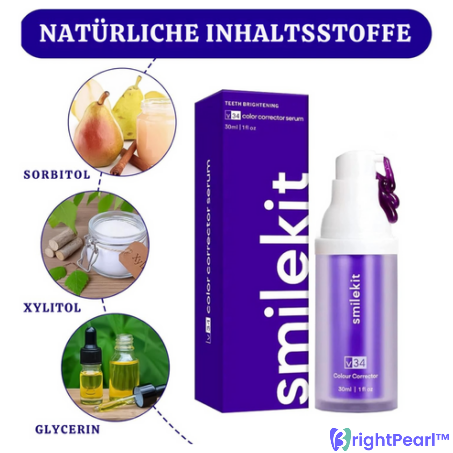 BrightPearl – Kleurcorrectie Serum voor stralend witte tanden [1 + 1 Gratis]