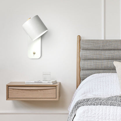 Zwenkbare cilindrische wandlamp met 180° rotatie voor leeslicht
