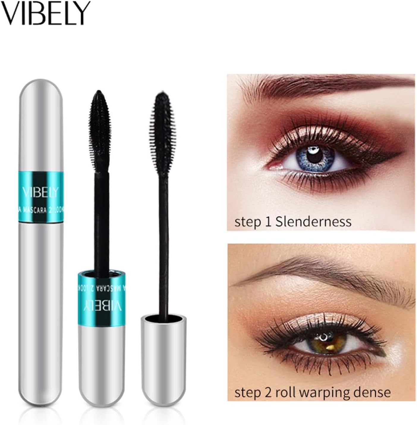 Vibely™ - Waterproof Mascara Met Twee Borsteltjes Voor Volume [1 + 1 Gratis]