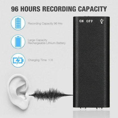 MicroSpy™ – Verborgen Audiorecorder met 96 Uur Continue Opname