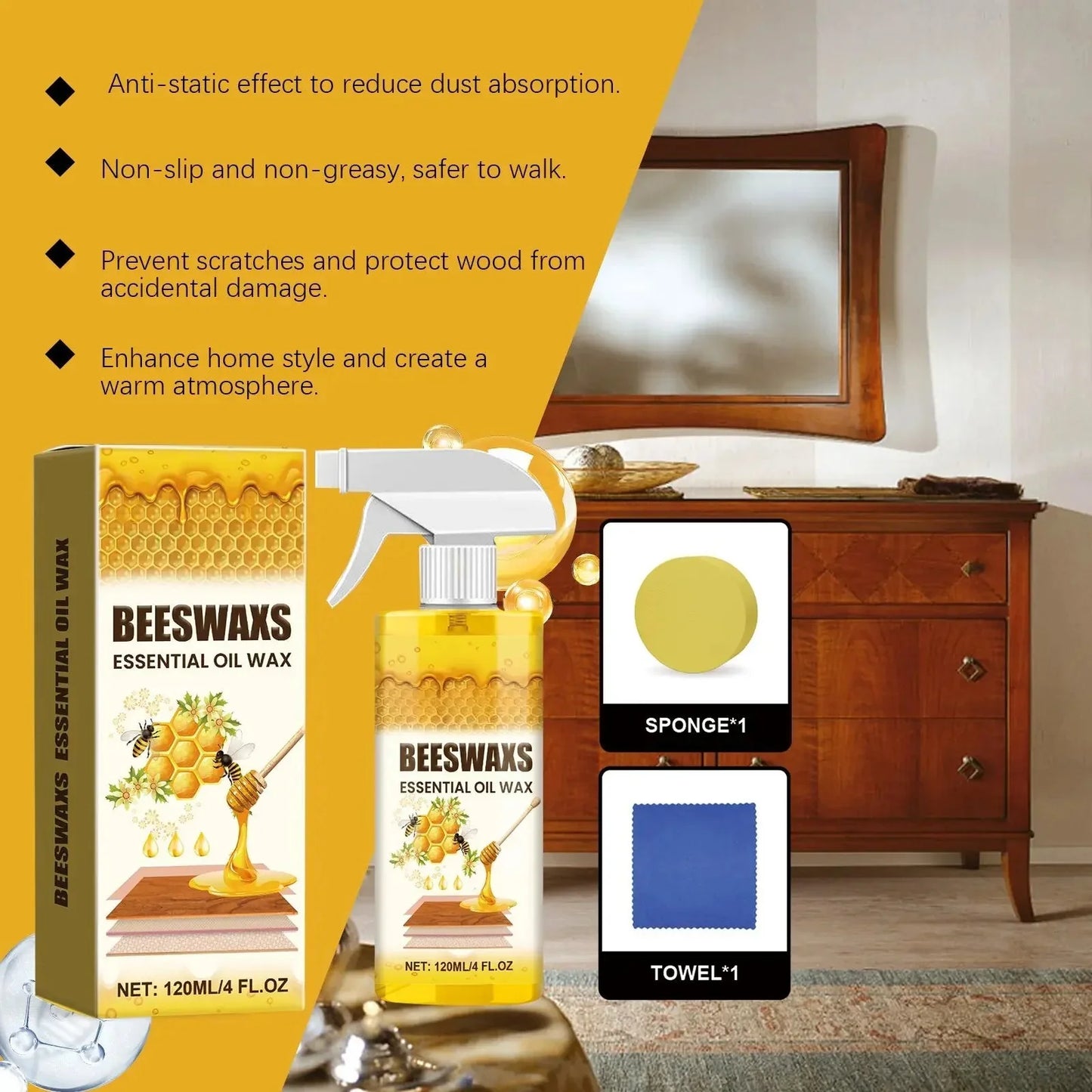 BeeShine – Bijenwas Houtpolish voor Natuurlijk Glanzende Houtoppervlakken [50% Korting]
