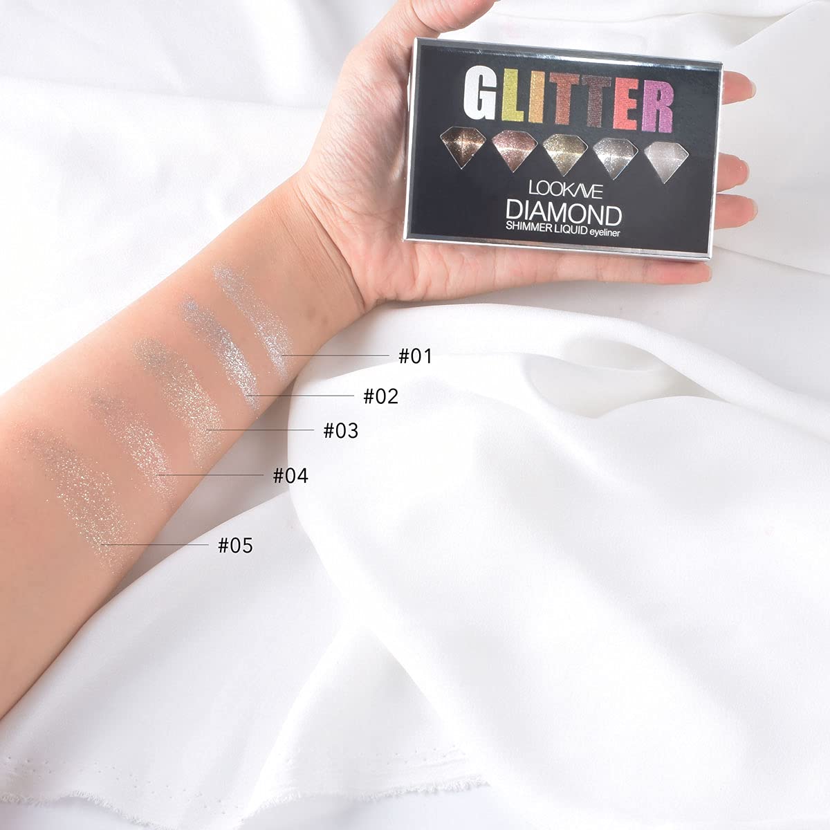 DiamondGlam™ Vloeibare Eyeliner – Waterproof met Parelglans Effect