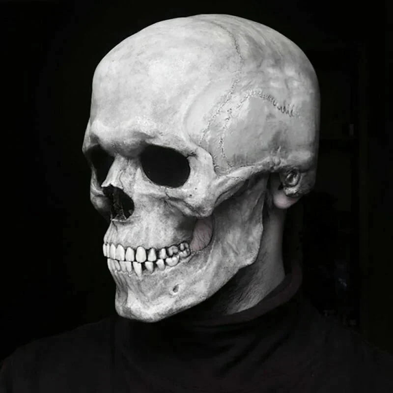 Realistische doodshoofdmasker met bewegende kaak voor Halloween