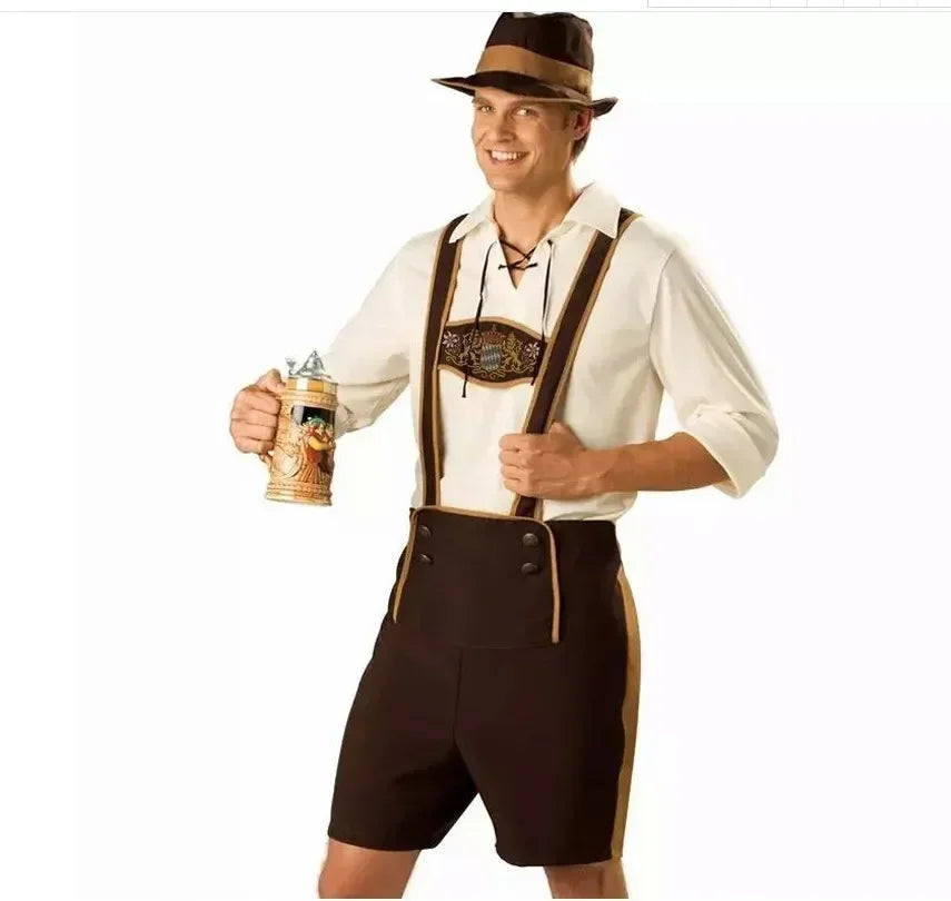 Heren Lederhosen Kostuum Set met Hoed – Beiers Traditioneel Kostuum