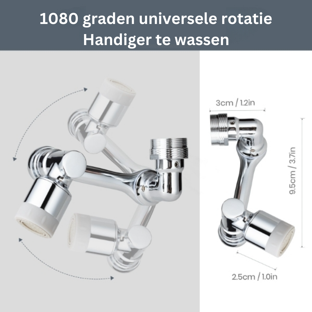 TwistTap™ – 1080° Draaibare Verlengkraan voor Flexibele Waterstroming