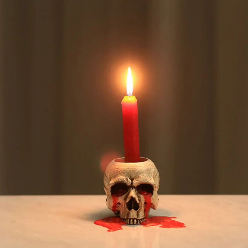 Kaarsenhouder van hars – Schedel decoratie voor Halloween & Gothic