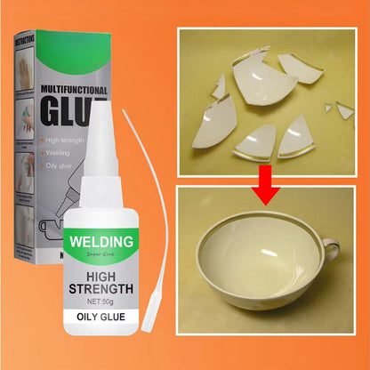 PowerGlue™ - Sterk presterende lijm op oliebasis voor glas, keramiek & co. [1 + 1 Gratis]