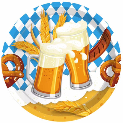 Oktoberfest Wegwerp-Partyservies Set 76-delig blauw-wit