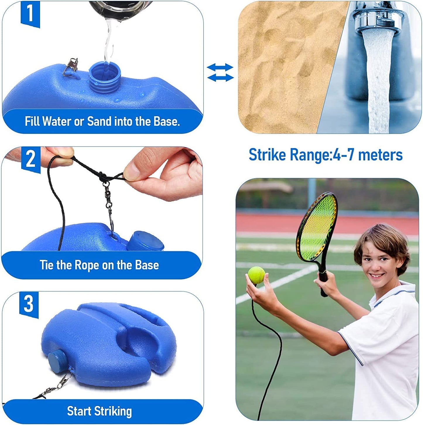 SoloRally™ – Tennis Trainer voor effectieve training zonder partner en verbetering van techniek [50% Korting]