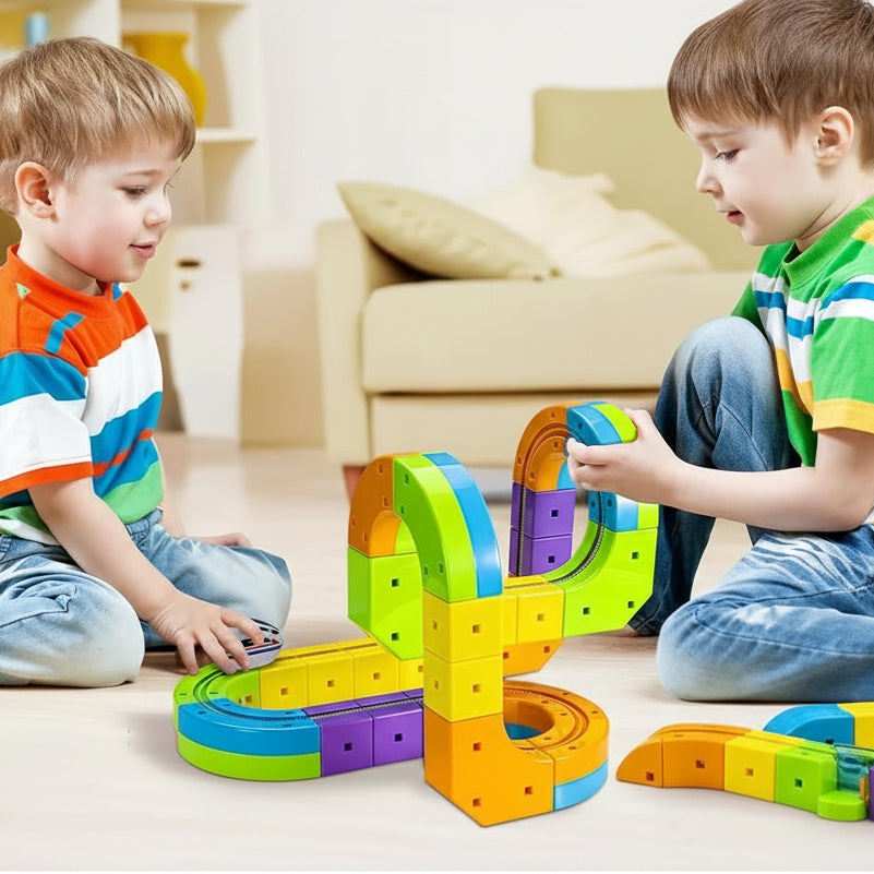CubeTrack™ – Magnetische DIY-spoorbaan | Educatief Speelgoed Vanaf 3 Jaar